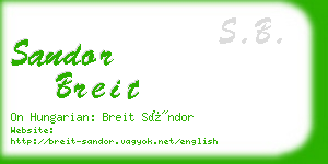 sandor breit business card